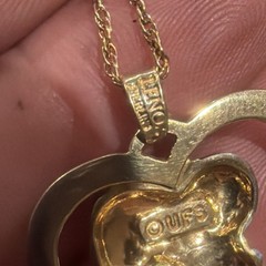 Vintage Snoopy Pendant Necklace Lenox Sterling Silver Gold Vermeil 18 Inches
