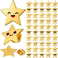 Bulk Gold Star Pins – 25/50/100/150/300 Pcs Metal Motivational Brooches for 4th