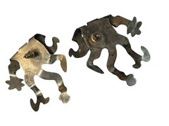 Vintage 80s Post Modern Whimsical Dancing Jester Earrings Sculptural Enamel 3D