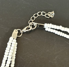 Vtg Mother of Pearl Necklace & Pierced Earrings Set Flower 1980s Island Wedding