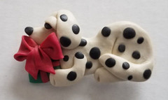Vintage Dalmatian Dalmation Spotted Puppy Dog Brooch Lapel Pin Polymer Clay
