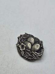 Collection Of 5 Birds And Bloom Pewter Brooches. Signed, 4 Limited Edition