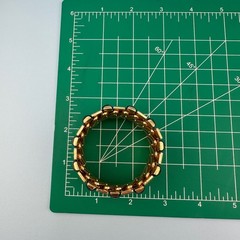 Vintage Bracelet Asian Panel Bar Expandable Stretch Link Gold Tone Black Enamel