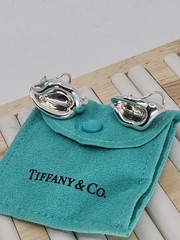 Vintage Elsa Peretti Tiffany & Co Sterling Silver Minimalist Hoop Earrings Rare