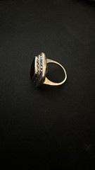 Sterling Silver Cushion-Cut Black Onyx Ring with CZ Halo – Size 6