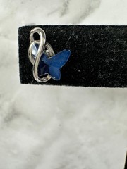 Sterling Silver Rich Blue Butterfly Stud Earrings