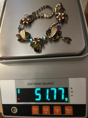 Beautiful Vintage Weiss Heliotrope Cabochons Necklace Gold-tone Accents Exc 17.5