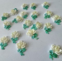 25mm Vintage Japanese HandPainted Flower with Stem FlatBack ($21.99 48 pcs)