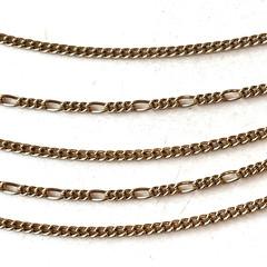 VINTAGE MONET GOLD TONE 5 STRAND NECKLACE 16″ to 18″ Adjustable Chains