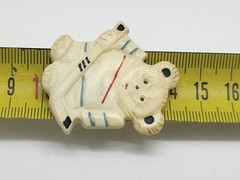 Vintage Child’s Brooch Badge “Hockey Bear” Made in USSR Plastic in 1980s Rare