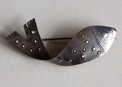Modernist ~ Anna Halisi ~ Sterling Silver Fish Brooch ~ Georg Jensen Era ~ MCM