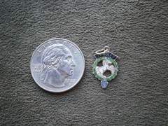 St Wolfgang Horse Austria Vintage 800 Enamel Travel Shield Bracelet Charm 1.1g