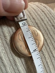 Victorian 8g Rose Gold Fill Photo Locket Pendant Monogram Dimple On Back