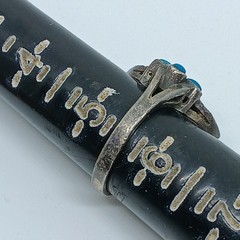 Vintage Sterling Silver Marcasite Turquoise Ring Size 5.50 4.5g