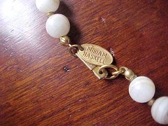 Vintage Miriam Haskell Signed faux bone/horn Necklace