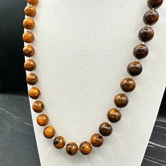 Vintage Lucite Resin Marble Swirl Necklace Chunky Faux Amber Strand Retro 70s