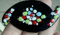 Lot 5 Enamel on Copper Brooch Pins & Earrings Set MCM Artisan Colorful Vintage!