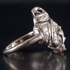 Vintage 1940’s 14k White Gold Single Round Diamond Star Style Ring .20ctw 4.7g
