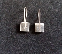 Vintage 925 Sterling Silver Cube shape Wire Earrings