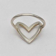 Vintage CN Open Heart Ring Solid 925 Sterling Silver Size 6.5 FREE $HIPPING!!