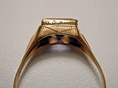 Dainty Antique 10K Yellow Gold Synthetic Purple Stone Ring 1.8g Size 8.5