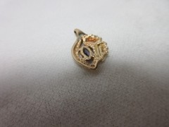 10K SOLID GOLD LEAVES NECKLACE PENDANT LAVENDER COLOR GEMSTONE ROSE & YELLOW #C