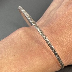 Sterling Silver Mexico Vintage Bangle Bracelet Estate Fine Jewelry Pre-owned