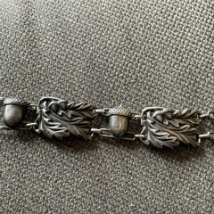 Vintage McClelland Barclay Sterling Acorn Leaf Bracelet As Is