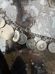 Vintage Sterling Religious Charm Bracelet