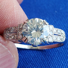 Original EARTH MINED DIAMOND Deco 2ct Engagement Ring Vintage PLATINUM Solitaire