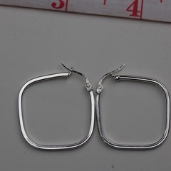 Square Tube Hoop Earrings Sterling Silver