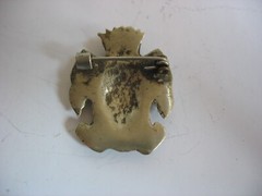 Vtg Italian 800 Silver Shield Crest Crown Pin Medici Florentine
