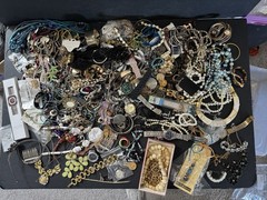 Huge Vintage Jewelry & Watch Lot: Estate Finds, Necklaces, Bracelets 12lbs Mix