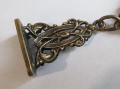 ANTIQUE VICTORIAN BRONZE ORNATE WATCH FOB SEAL PENDANT CHARM