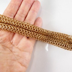 Nicole Miller Chainmail Necklace Gold Tone Thick 21″ Length