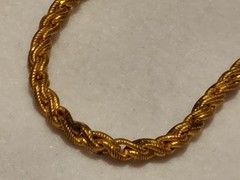 Vintage – D’ORLAN – Gold Tone – Rope Necklace – 4 mm Dia x 32 in Long