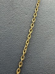 Minimalist Pendant Holder Necklace 24-Inch Chain Gold Textured Vintage Classic