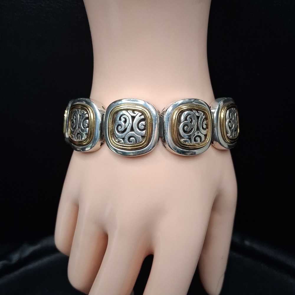 BRIGHTON Master Scroll Link Bracelet Silver/Gold Tone. 18.150