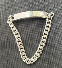 Vintage Speidel Silver tone rhodium-plated metal engravable ID bracelet
