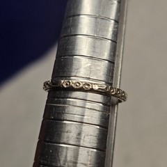 Antique 1934 Ostby Barton 14K White Gold Art Deco Wedding Band Engraved Sz 6
