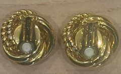 2 Pair Erwin Pearl Vintage Clip Earrings Statement Chunky Matte Gold & Gold Tone