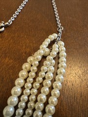 J. Crew Faux Multistrand Faux Pearl Chain Necklace 23” Pearl Strands 4”-5”