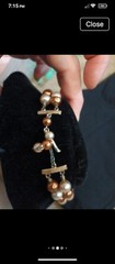 Vintage Double Layer Vintage Cream & Champagne Color Necklace