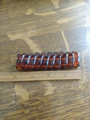 Vintage BAKELITE Stretch BAR BRACELET Apple Juice 7 Inches