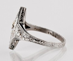 Antique Style 1.80ctw Lab Created Diamond Engagement Art Deco 14k White Gold FN
