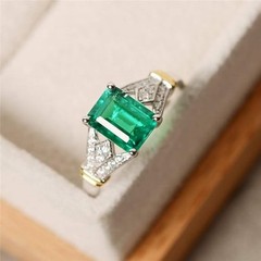 Art Deco Antique 3.50Ct Natural Emerald Vintage Wedding Ring 925 Sterling Silver