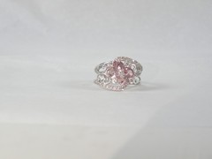 Vintage Sterling Silver 925 Peach Irradiated Morganite Statement Ring Size 6