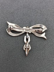 Vintage 800 Silver Marcasite Brooch Pin Watch Fob Pendant Signed 1.5″