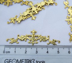 100pcs Lianas Brass Plant Filigree Finding 52x16mm Brass Stampings