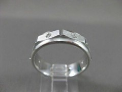 ESTATE WIDE 0.24CTW DIAMOND 14KT WHITE GOLD BRICK DESIGN ETOLIE MENS RING #17839